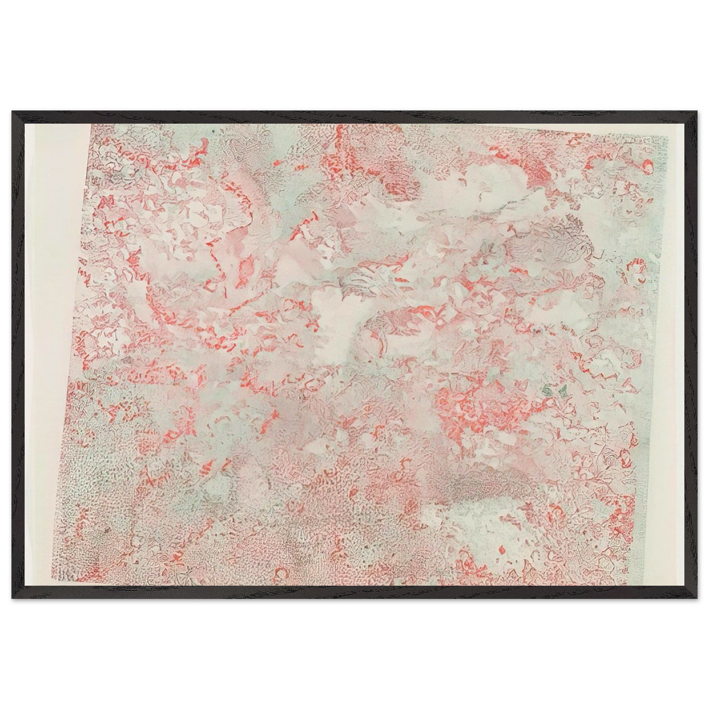 ANAGLYPHIC VIEW MOON ROCKS STEREOSCOPIC IMAGE OF LUNAR SURFACE 1973 - Nancy Graves 70x100 cm / 28x40 inches Framed Art Print – Black Wooden Frame