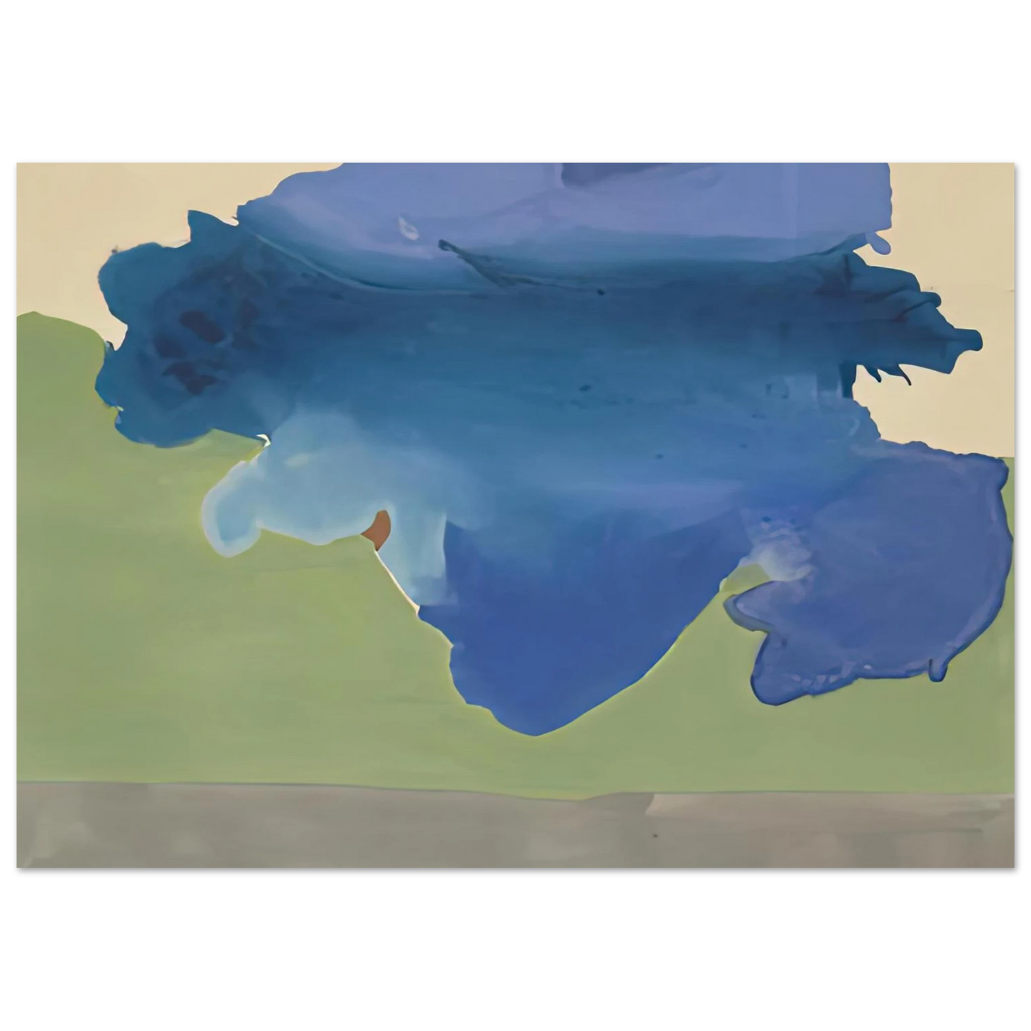 Helen Frankenthaler - The Bay, 1963- Wall Art - 21x29.7 cm / 8x12" - Premium Wooden Framed Poster With Fine Art Paper - Wood frame