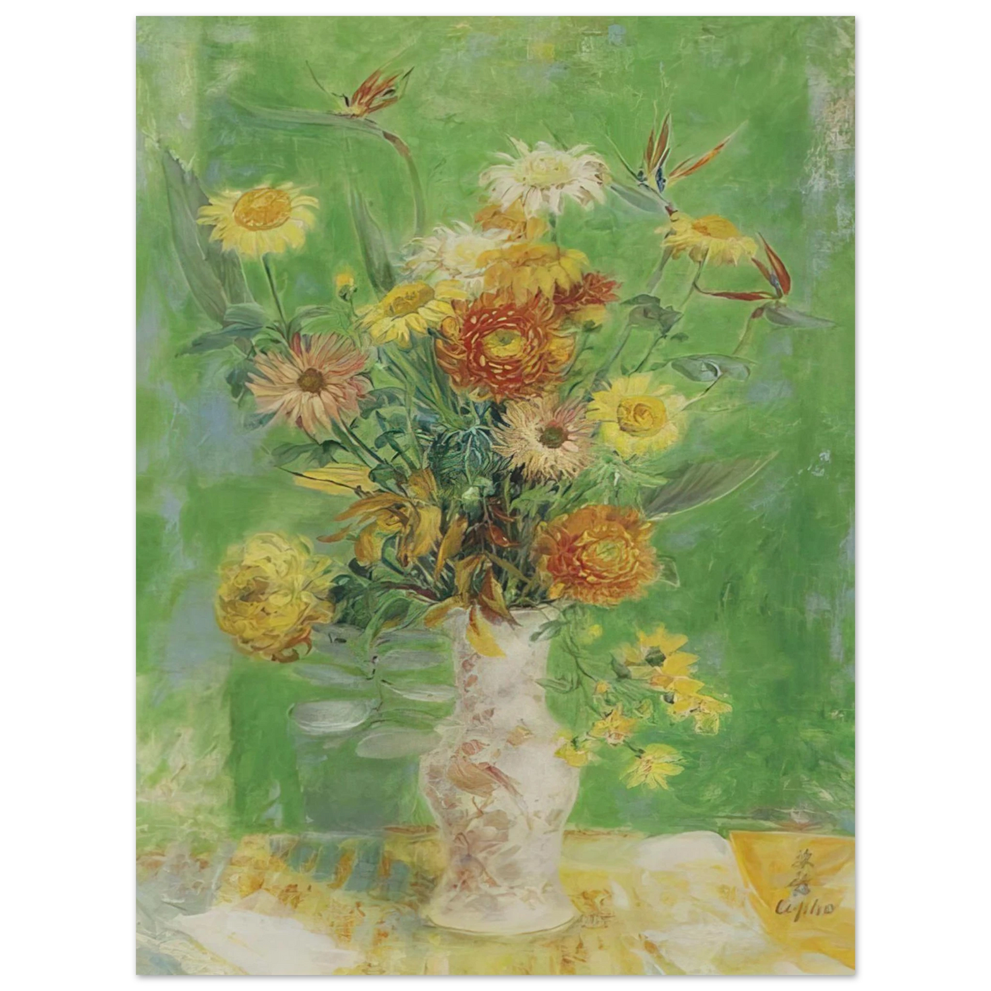 Le Pho - Chrysanthemums and Sunflowers - Post-Impressionism Fine Art Poster - Default Title