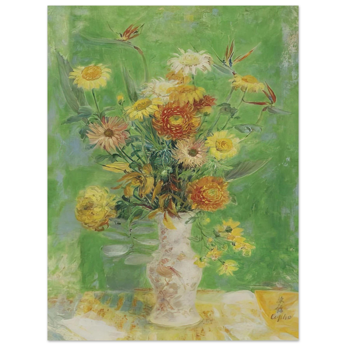 Le Pho - Chrysanthemums and Sunflowers - Post-Impressionism 75x100 cm / 30x40inches Fine Art Poster