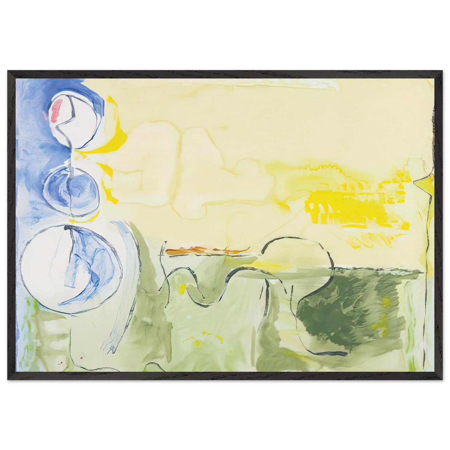 Flotilla - 2006 - Helen Frankenthaler 70x100 cm / 28x40 inches Framed Art Print – Black Wooden Frame