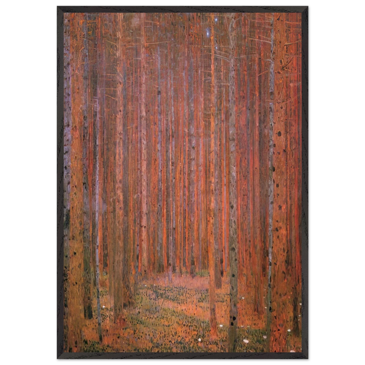FIR FOREST I - Gustav Klimt 70x100 cm / 28x40 inches Framed Art Print – Black Wooden Frame