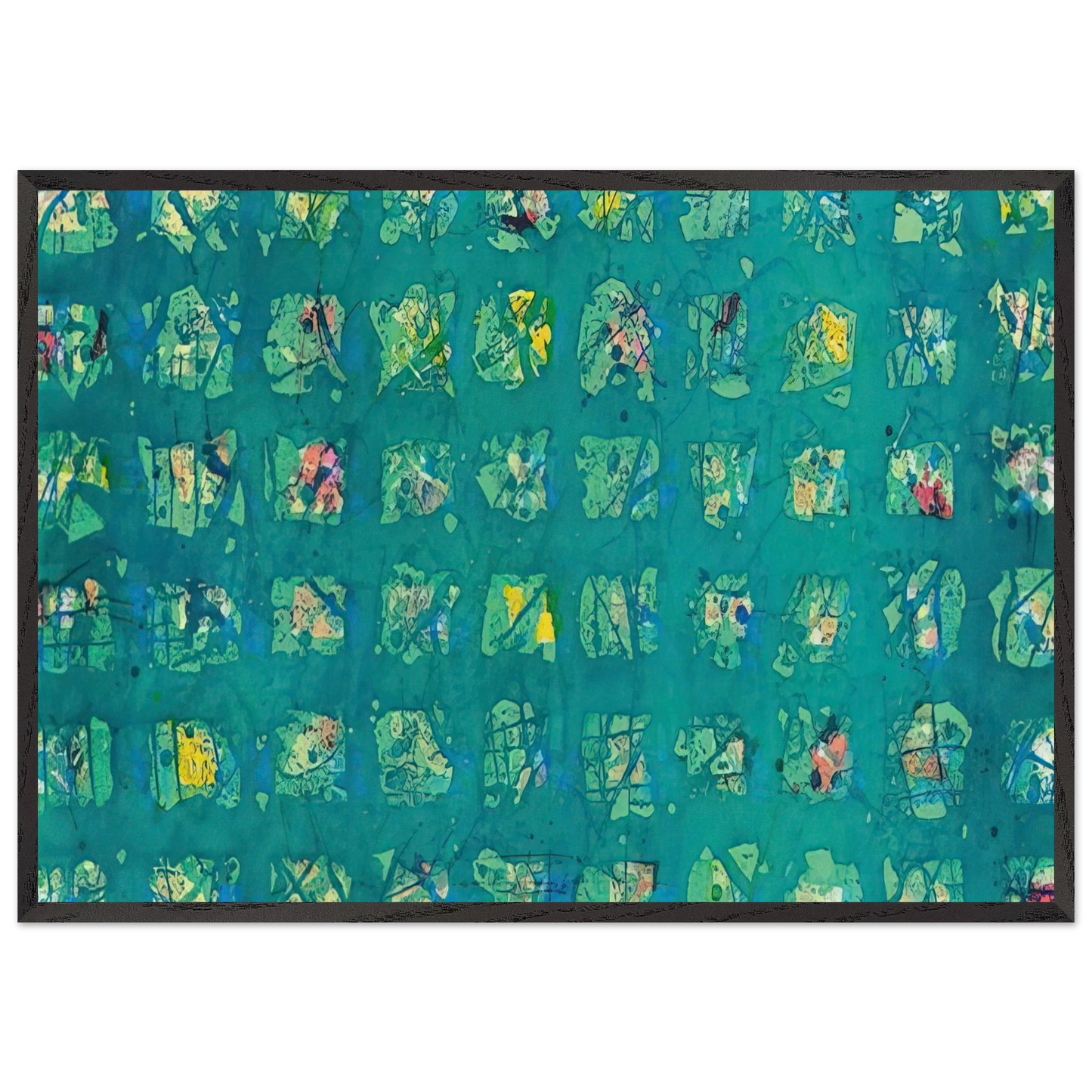 La Primavera Fredda Cold Spring - Sam Francis 70x100 cm / 28x40 inches Framed Art Print – Black Wooden Frame