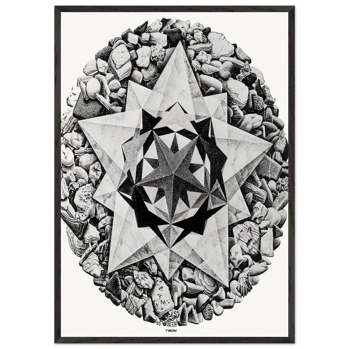 ESCHER 1 - MC Escher 70x100 cm / 28x40 inches Framed Art Print – Black Wooden Frame | Maurits Cornelis Escher Prints