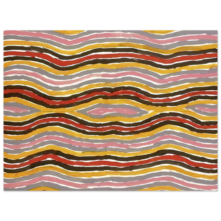 Clifford Possum Tjapaltjarri - Floor Paint Lake Napperby - 2001 75x100 cm / 30x40inches Fine Art Poster