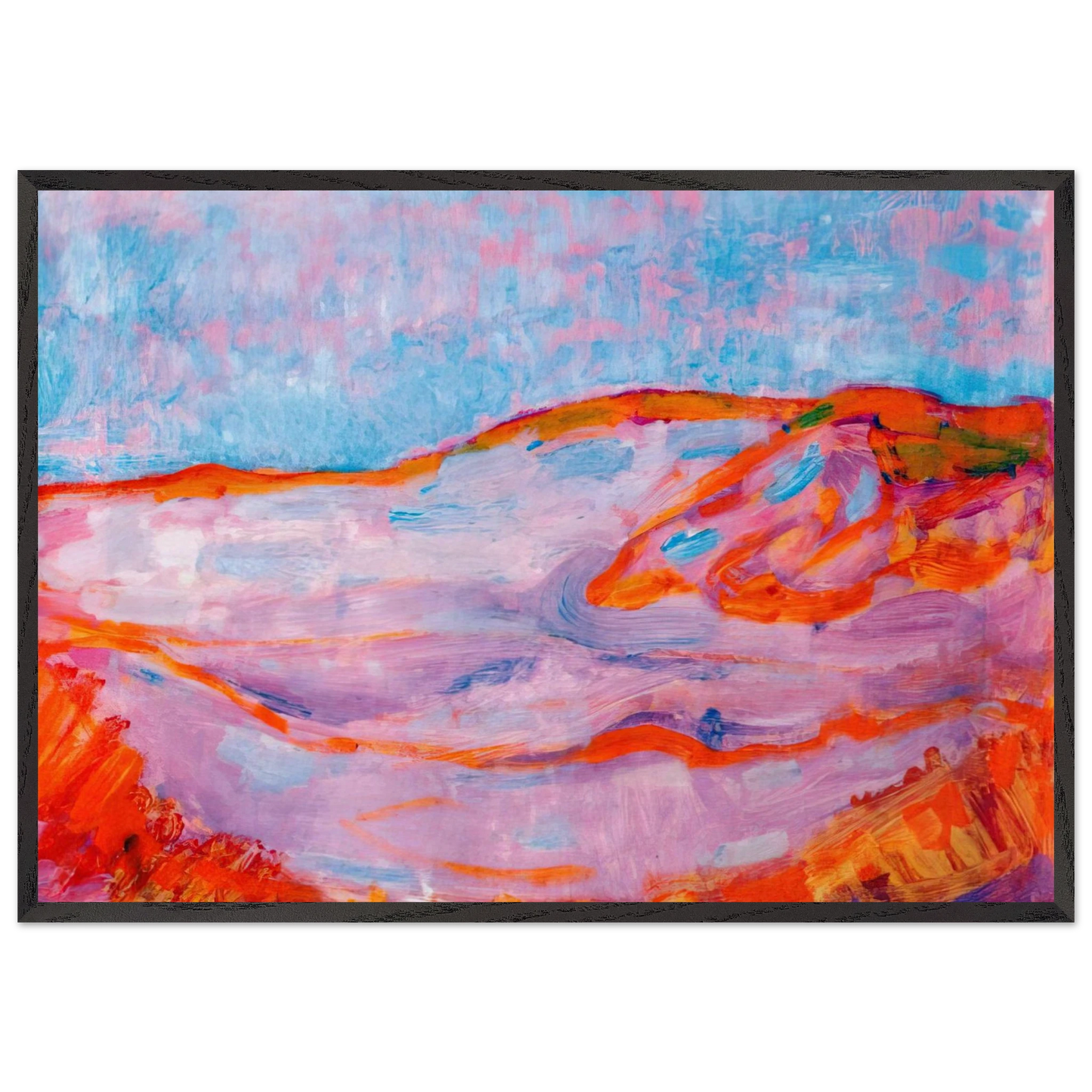 Dune IV - Piet Mondrian 70x100 cm / 28x40 inches Framed Art Print – Black Wooden Frame