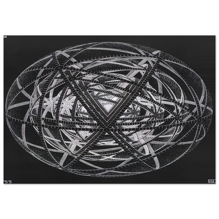 CONCENTRIC RINDS - MC Escher Brushed Aluminum Print - 70x100 cm / 28x40 inches | MC Escher Aluminum Print | MC Escher Prints