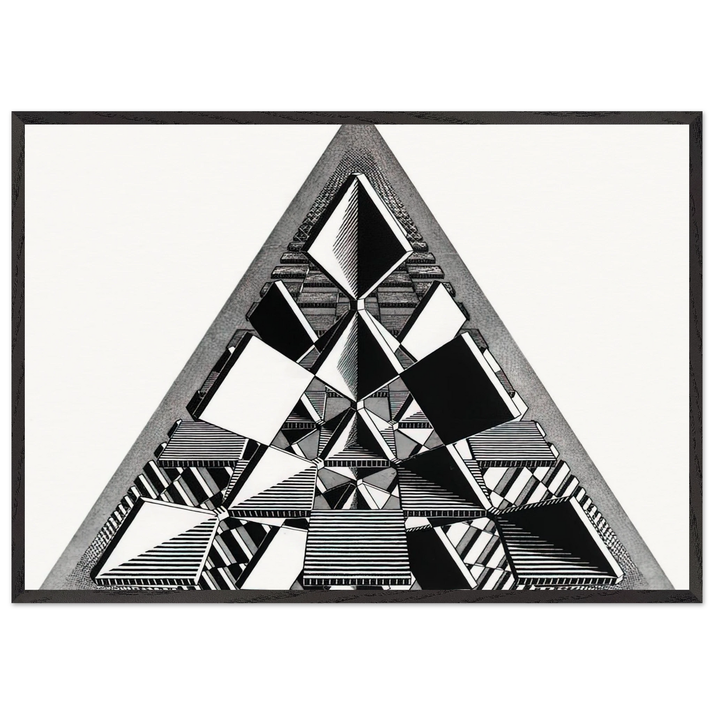 THREE INTERSECTING PLANES - MC Escher Framed Art Print – Black Wooden Frame - Default Title - -Framed Art Print