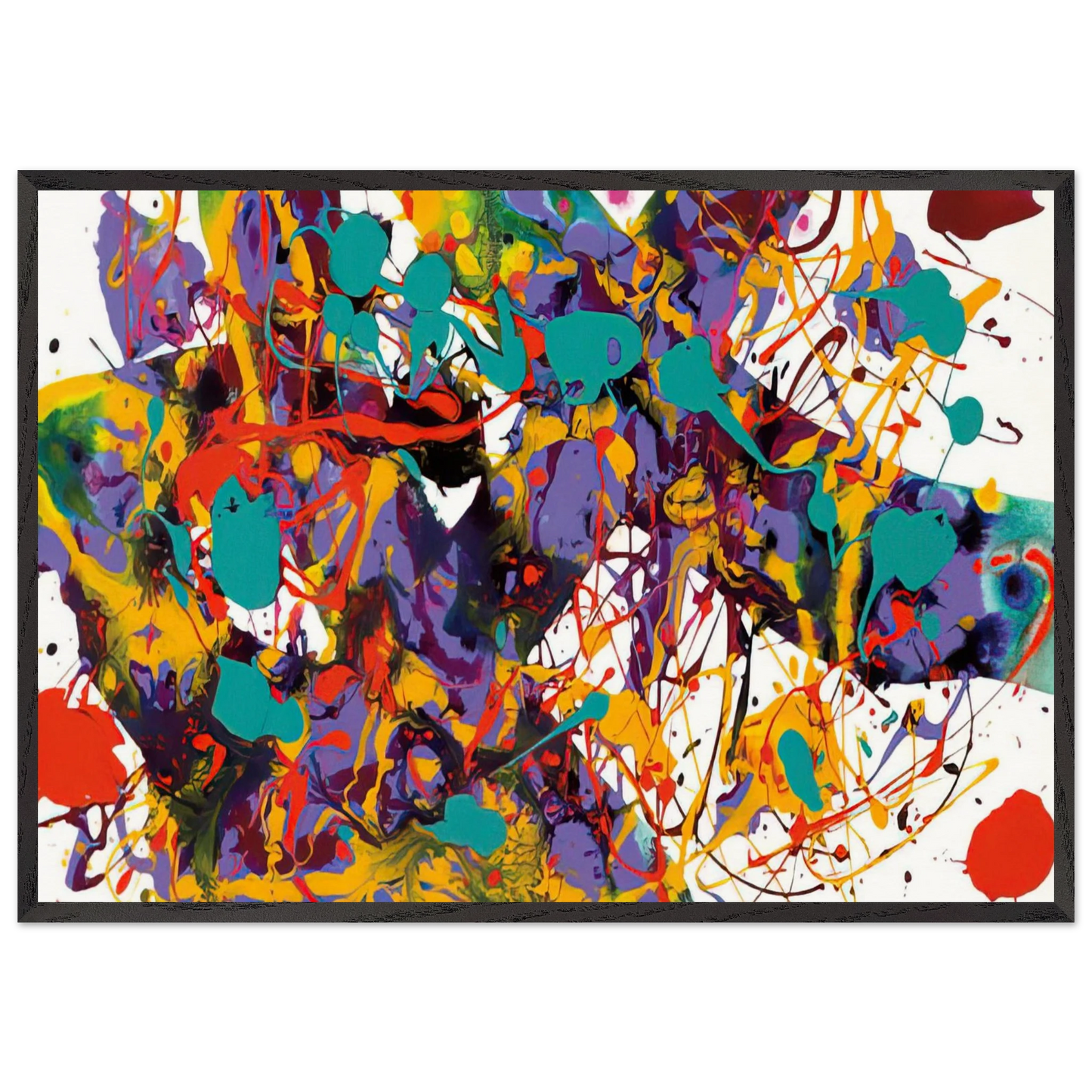 Untitled SFP94-35 SFF 1711 - Sam Francis Framed Art Print – Black Wooden Frame - Default Title - -Framed Art Print