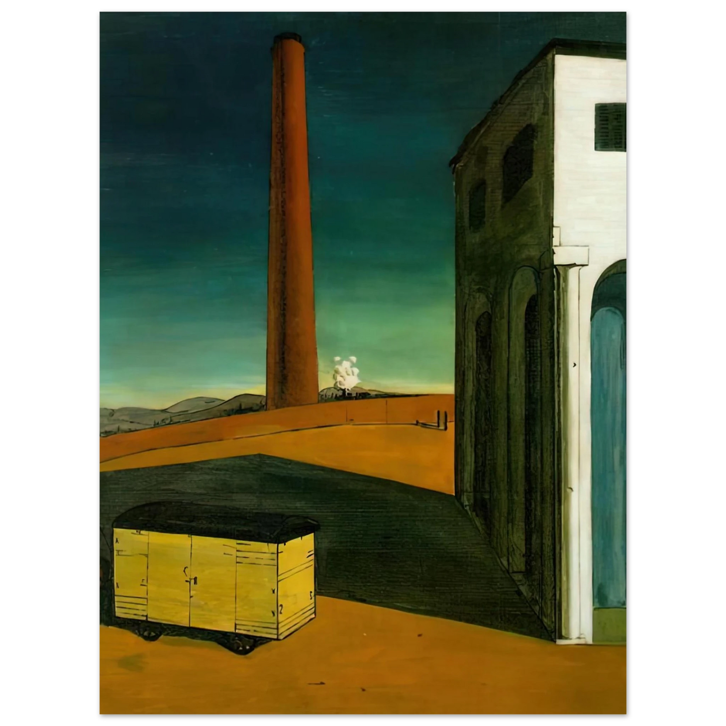Giorgio de Chirico - THE ANGUISH OF DEPARTURE 1914 Fine Art Poster - Default Title