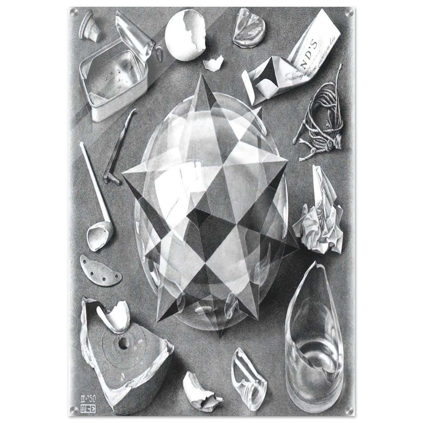 CONTRAST ORDER AND CHAOS - MC Escher Acrylic Print - 70x100 cm / 28x40″ inches | Maurits Cornelis Escher Prints