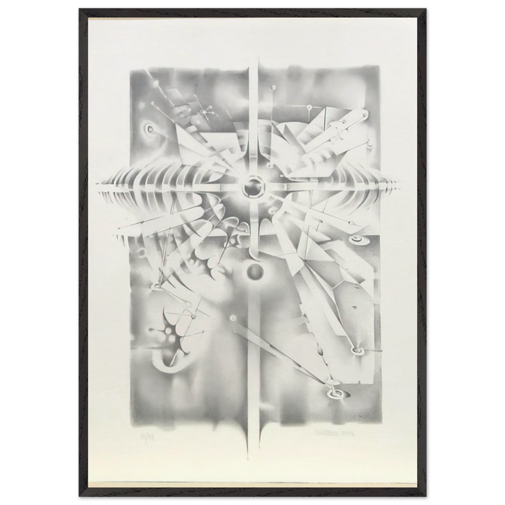UNTITLED FROM THE ATELIER PROJECT 1986 - Lee Bontecou 70x100 cm / 28x40 inches Framed Art Print – Black Wooden Frame