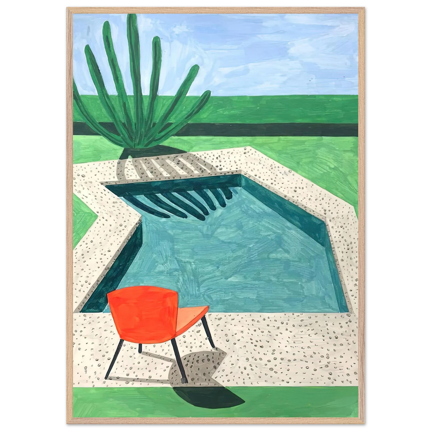 David Hockney - David Hockney Wall art - A3 (29.7 x 42 cm) - Premium Wooden Framed Poster With Fine Art Paper-canvas - Wood frame