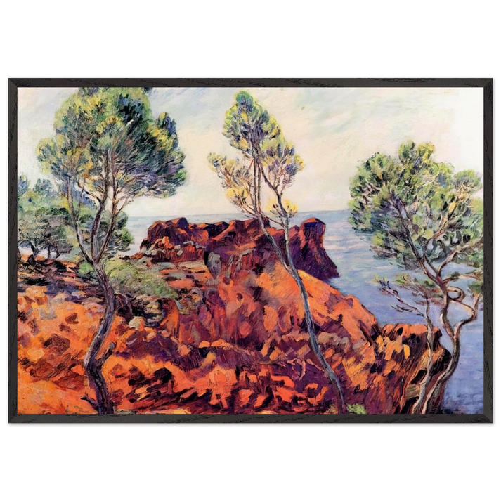 Agay les Roches Rouges - 1901 - Armand Guillaumin 70x100 cm / 28x40 inches Framed Art Print – Black Wooden Frame