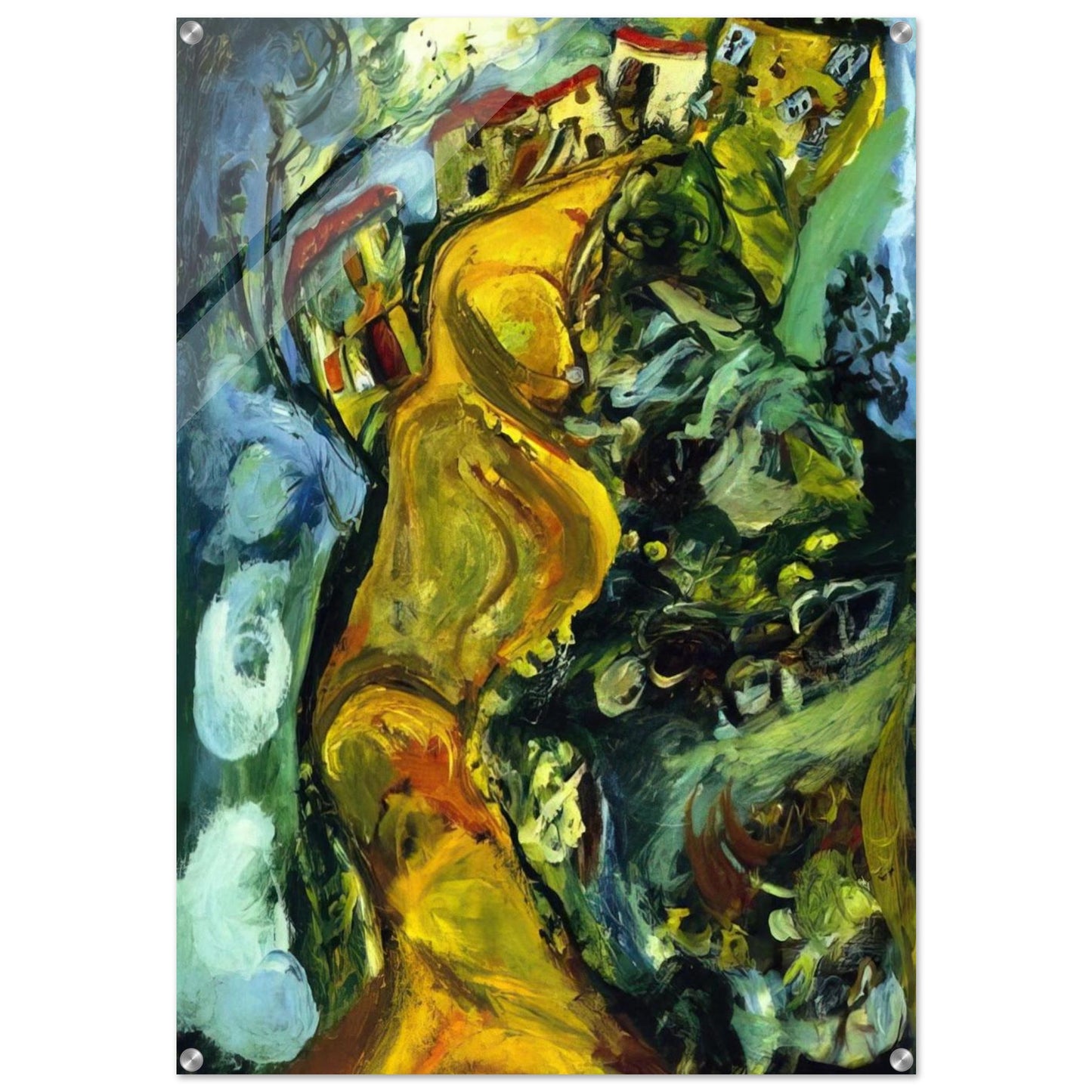 STREET AT CAGNES 1923 - Chaim Soutine Acrylic Print - 70x100 cm / 28x40″ inches | Chaim Soutine Wall Art | Chaim Soutine Prints