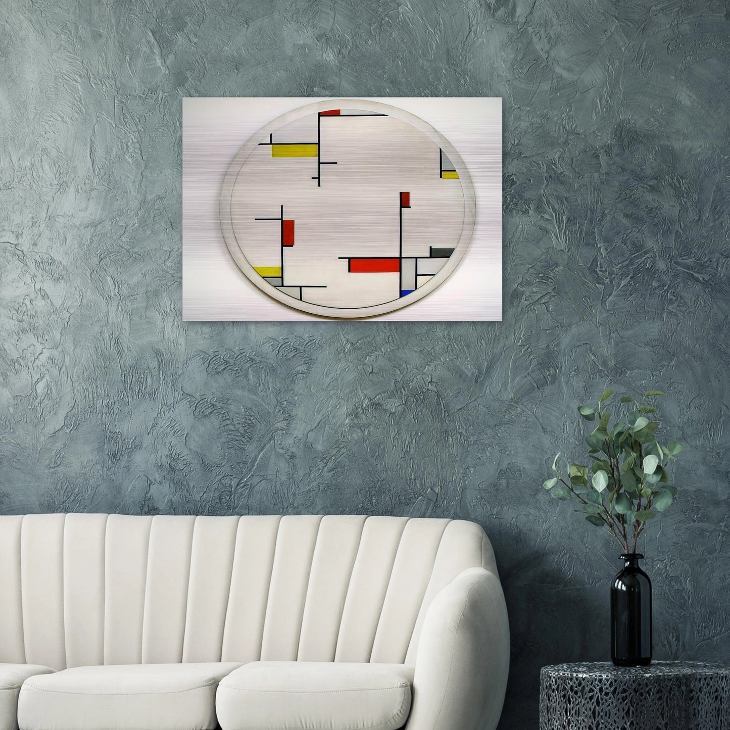 Relational Painting, Tondo #1 - 1944 - Fritz Glarner Brushed Aluminum Print - 70x100 cm / 28x40 inches | Fritz Glarner Aluminum Print | Fritz Glarner Prints