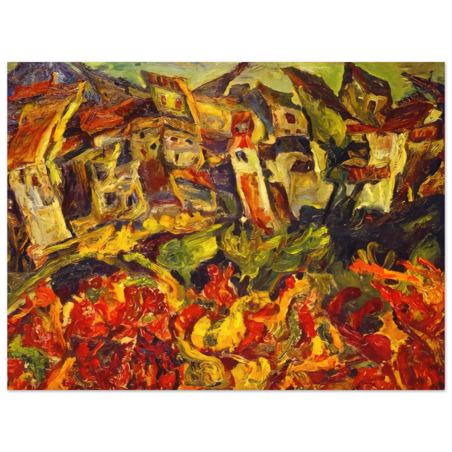 Chaim Soutine - HOUSES WITH POINTED ROOFS Fine Art Poster - Default Title