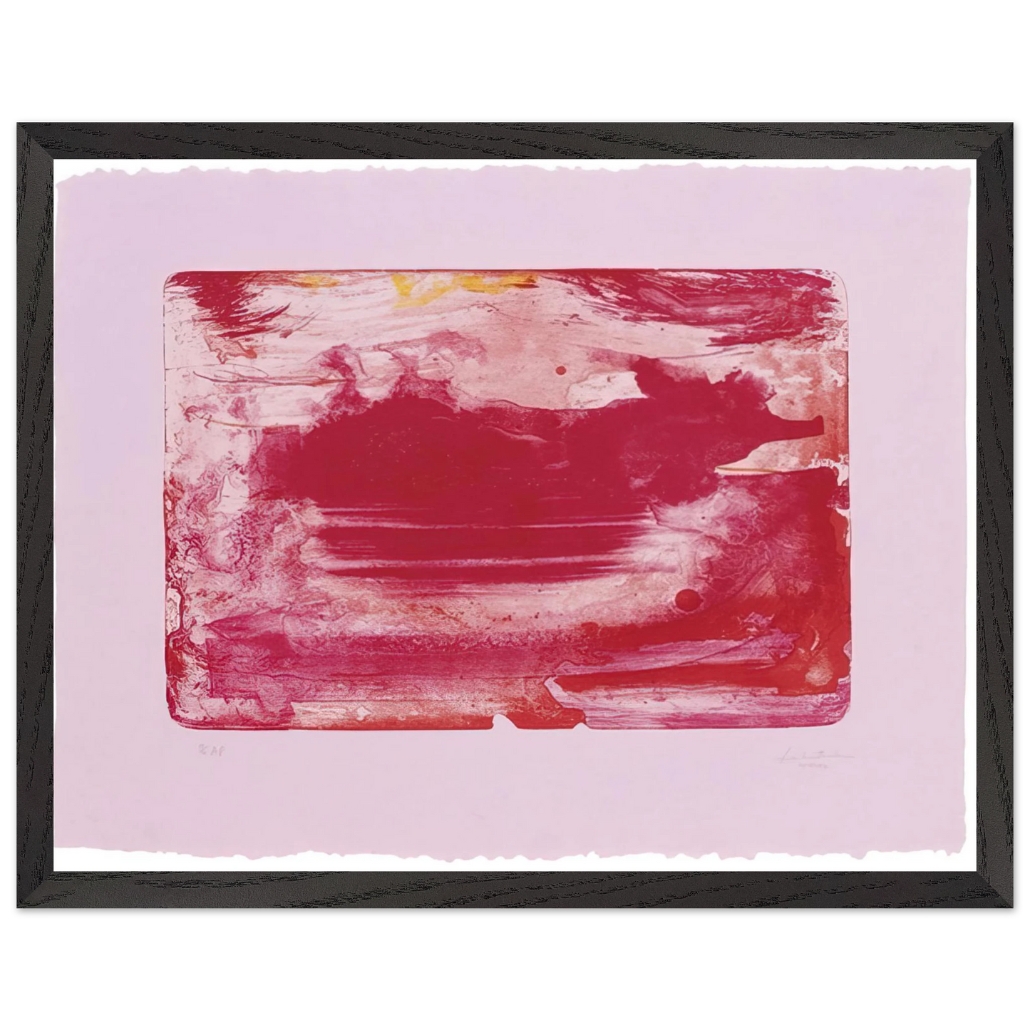 Helen Frankenthaler - The Red Sea - 1982 Wall art - 15x20 cm / 6x8 inches - Premium Wooden Framed Poster With Fine Art Paper - Black frame