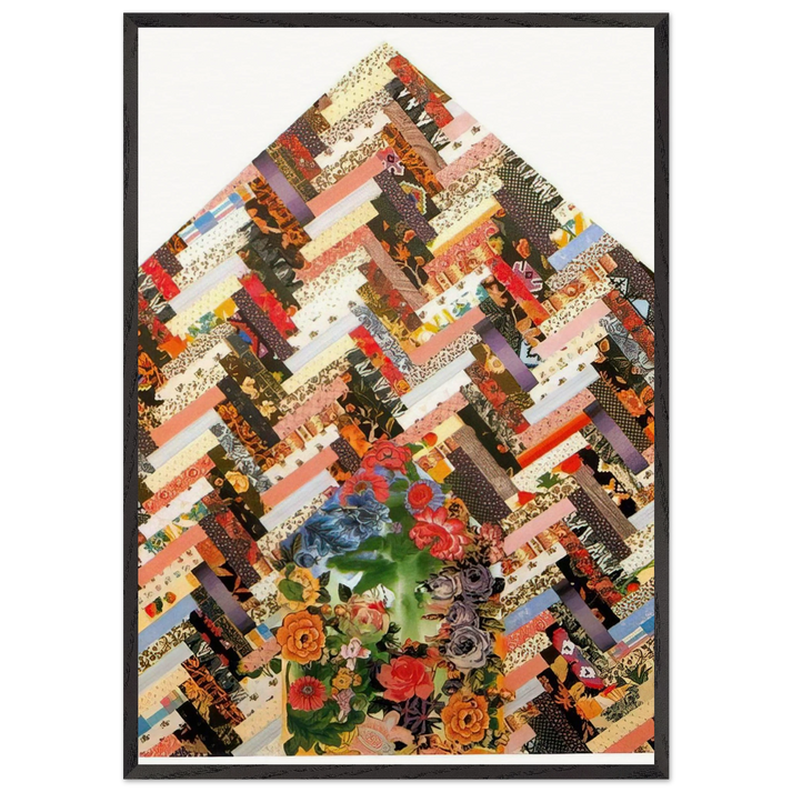 New Harmony B - PD Pattern and Decoration - Miriam Schapiro 70x100 cm / 28x40 inches Framed Art Print – Black Wooden Frame