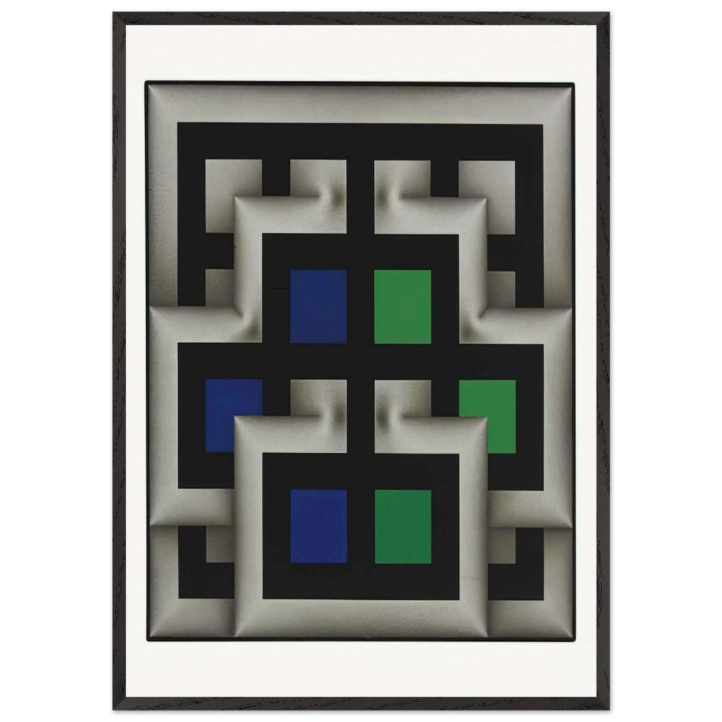 Sararas XX - 1981 - Omar Rayo Framed Art Print – Black Wooden Frame - Default Title - -Framed Art Print