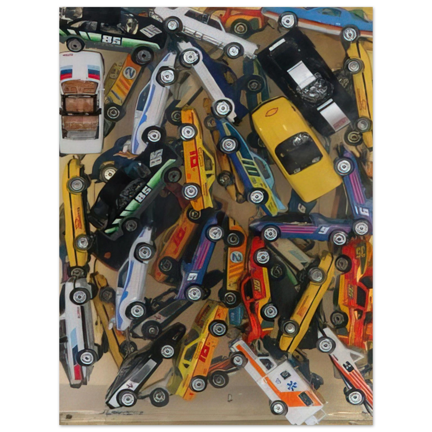 Arman - Car Accumulation Matchbox Cars - 1985 Fine Art Poster - Default Title