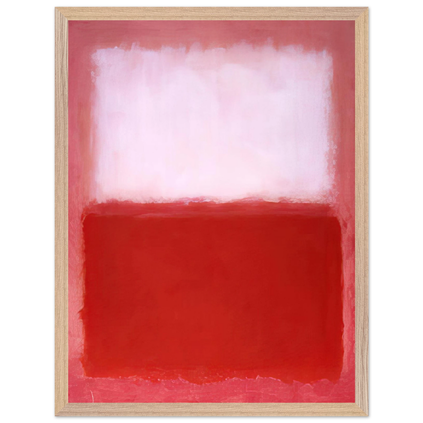 Mark Rothko - White Over Red - 1957 Wall Art - 60x80 cm / 24x32 inches - Premium Wooden Framed Poster With Fine Art Paper-canvas - Wood frame
