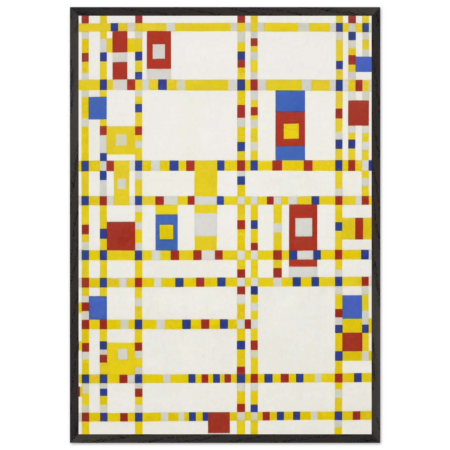 Broadway Boogie Woogie - Piet Mondrian 70x100 cm / 28x40 inches Framed Art Print – Black Wooden Frame