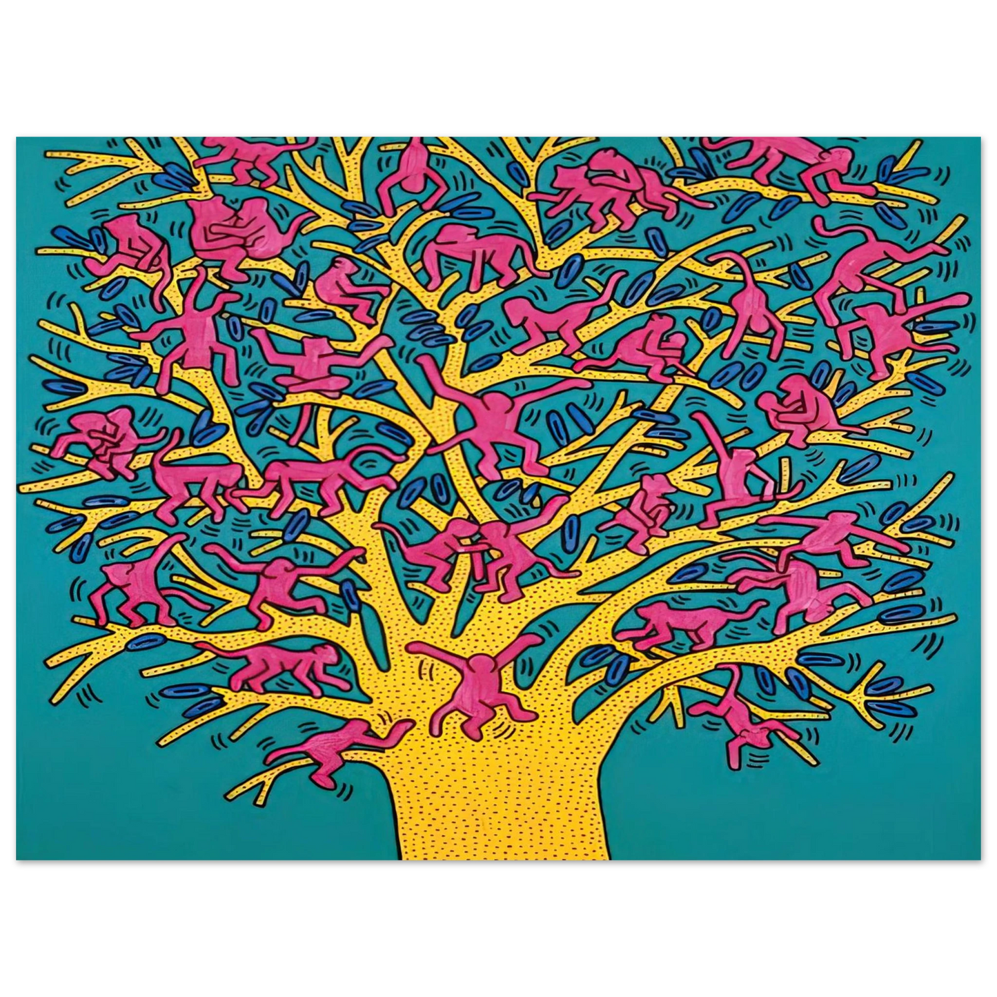 Keith Haring - THE TREE OF MONKEYS Fine Art Poster - Default Title