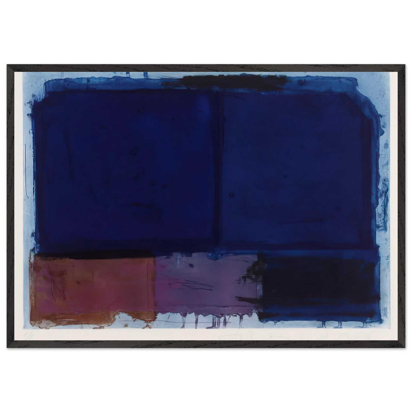 Vigil - 1980 - John Hoyland 70x100 cm / 28x40 inches Framed Art Print – Black Wooden Frame