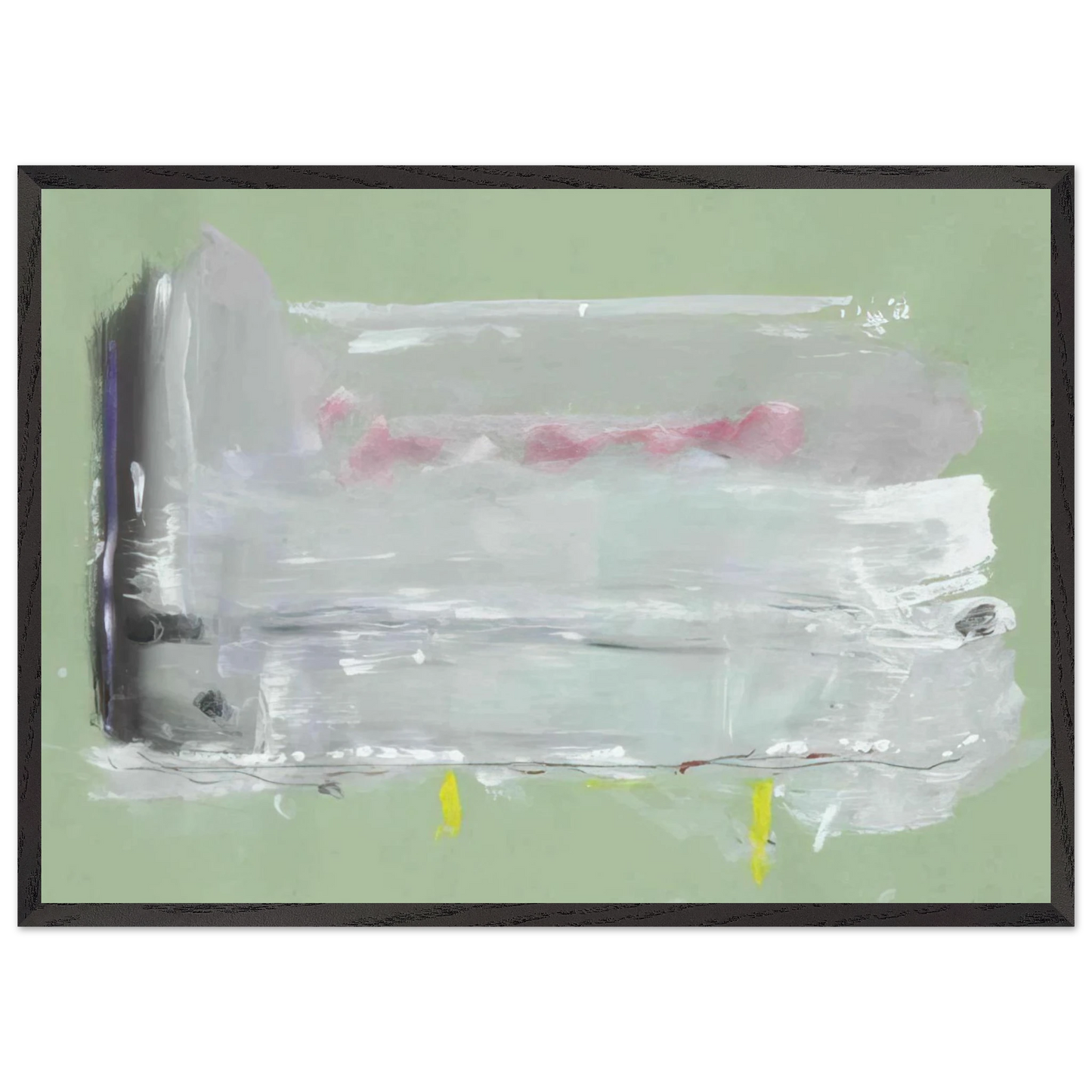 Helen Frankenthaler - Untitled - 1984 Wall art - 28x43 cm / XL (11x17 inches) - Premium Wooden Framed Poster With Fine Art Paper - Black frame