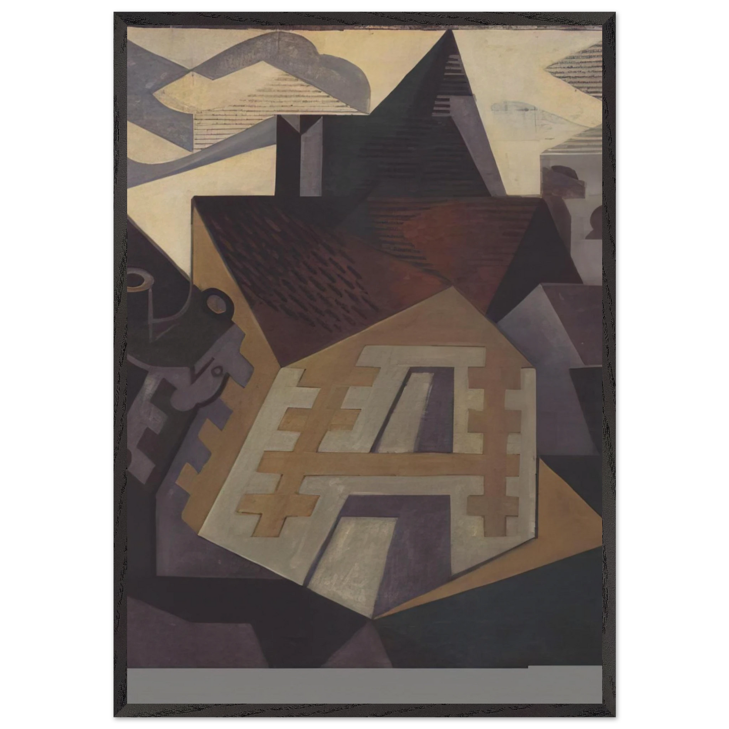 LANDSCAPE AT BEAULIEU 1918 - Juan Gris 70x100 cm / 28x40 inches Framed Art Print – Black Wooden Frame