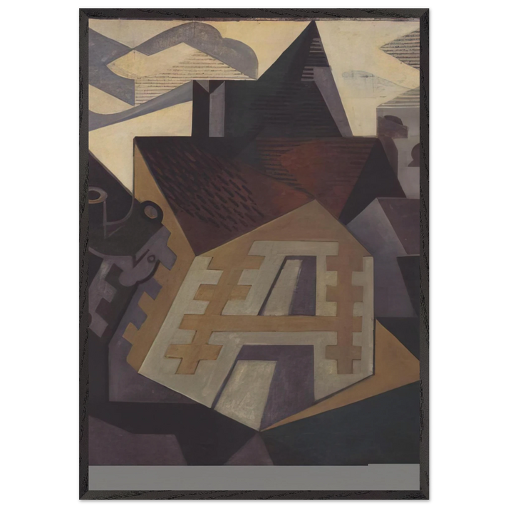 LANDSCAPE AT BEAULIEU 1918 - Juan Gris 70x100 cm / 28x40 inches Framed Art Print – Black Wooden Frame