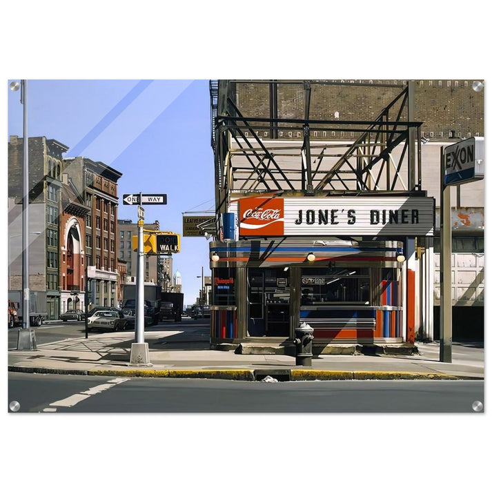 JONES DINER 1979 - Richard Estes Acrylic Print - 70x100 cm / 28x40″ inches | Richard Estes Wall Art | Richard Estes Prints