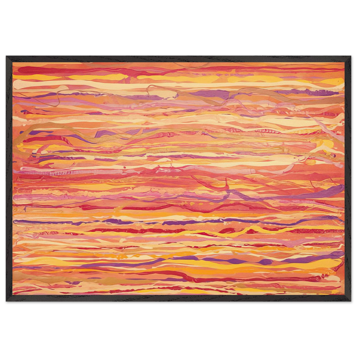 All Over Pour Painting - 1969 - Ronnie Landfield 70x100 cm / 28x40 inches Framed Art Print – Black Wooden Frame