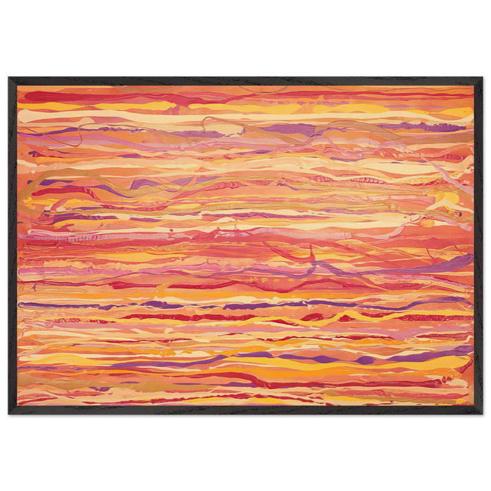 All Over Pour Painting - 1969 - Ronnie Landfield 70x100 cm / 28x40 inches Framed Art Print – Black Wooden Frame