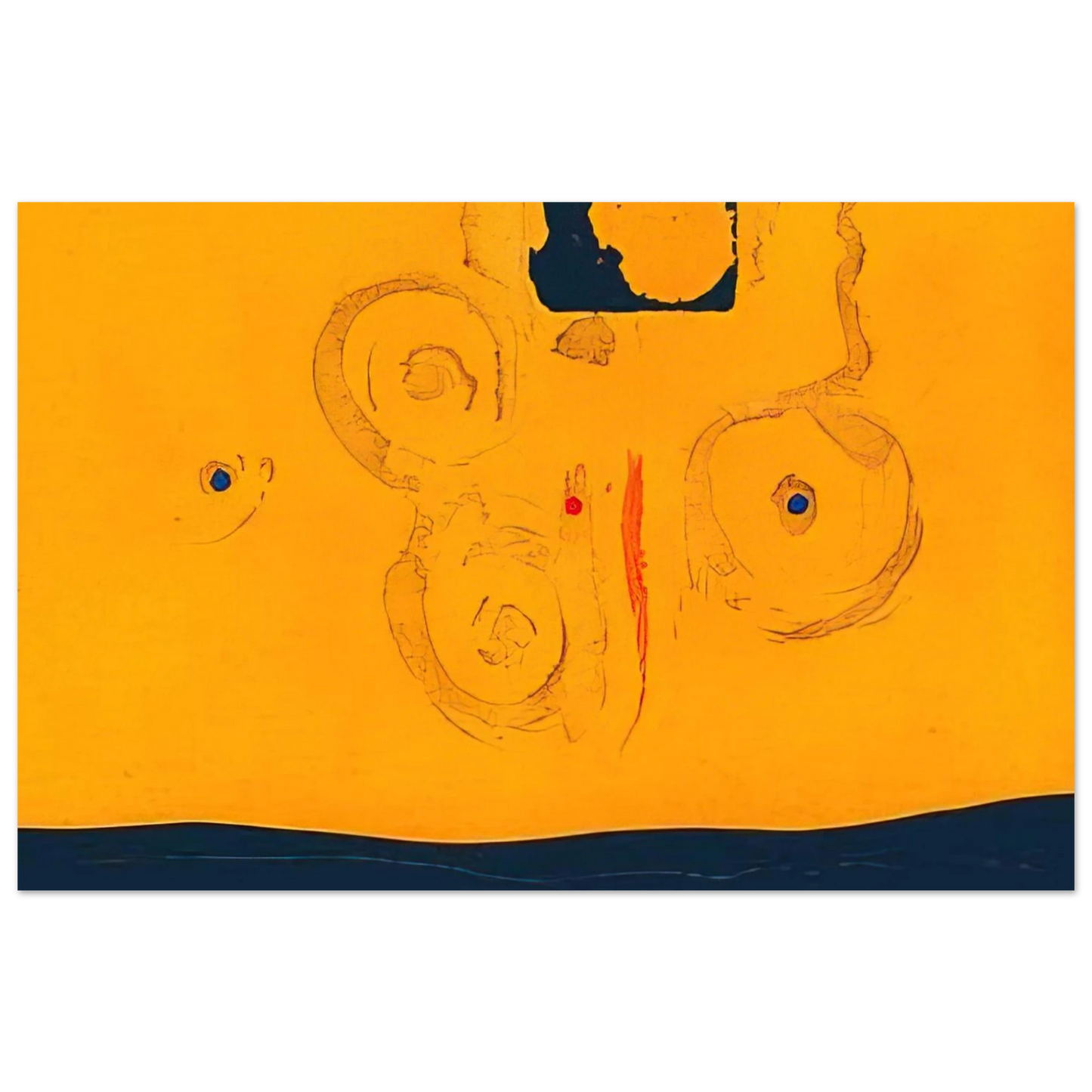 Helen Frankenthaler - Plaza Real - 1988 Wall art - 40x50 cm / 16x20 inches - Premium Wooden Framed Poster With Fine Art Paper - Wood frame