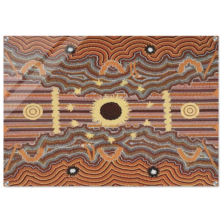 Untitled - 1990 - Clifford Possum Tjapaltjarri Acrylic Print - 70x100 cm / 28x40″ inches