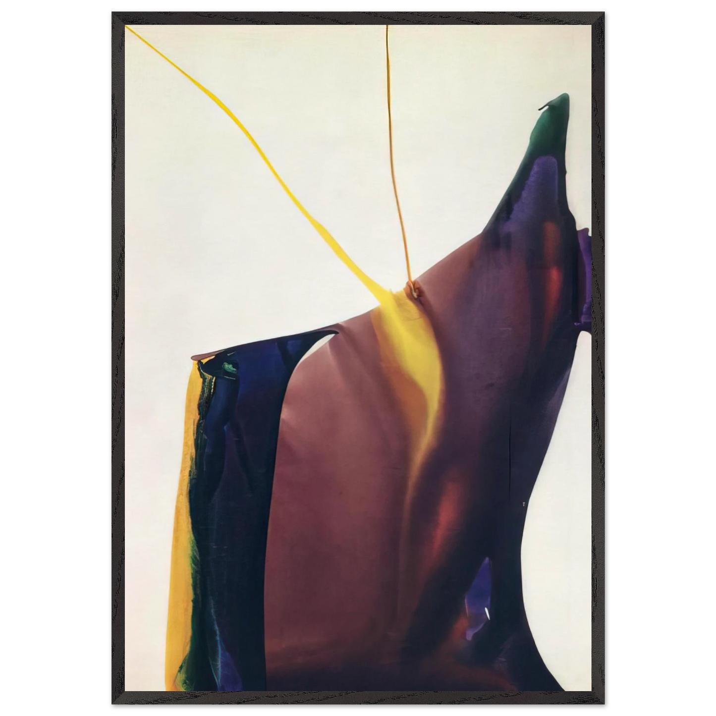 Phenomena Yellow Strike - 1963 - Paul Jenkins 70x100 cm / 28x40 inches Framed Art Print – Black Wooden Frame