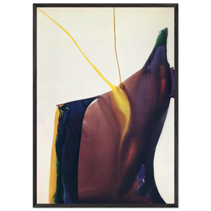 Phenomena Yellow Strike - 1963 - Paul Jenkins 70x100 cm / 28x40 inches Framed Art Print – Black Wooden Frame
