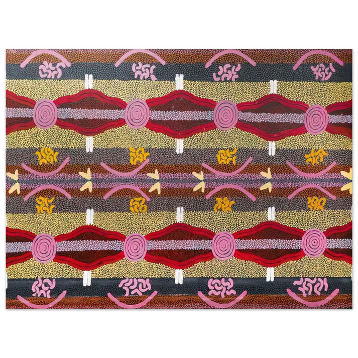 Clifford Possum Tjapaltjarri - Rock Wallaby Lightning Dreaming, Mount Wedge - 1995 75x100 cm / 30x40inches Fine Art Poster