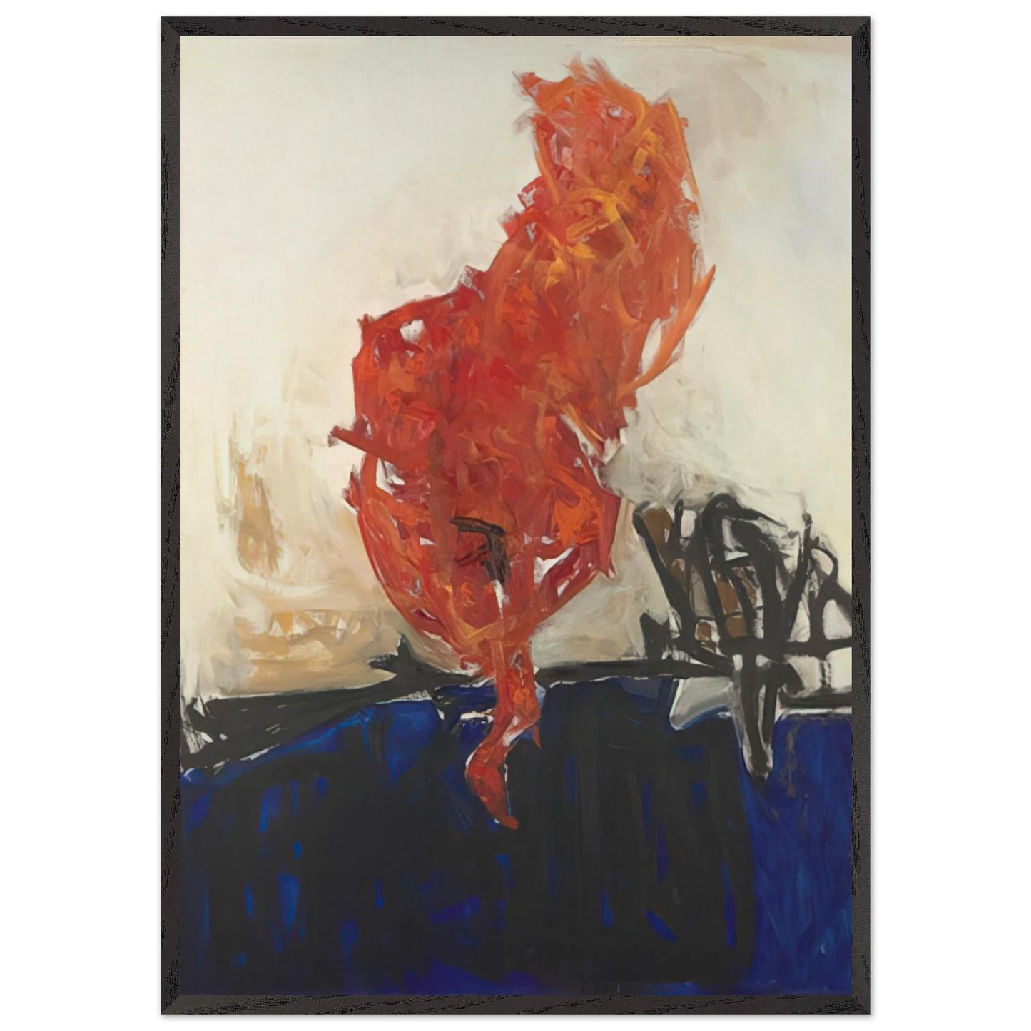 Home of the Sun - 1957 - Theodoros Stamos 70x100 cm / 28x40 inches Framed Art Print – Black Wooden Frame