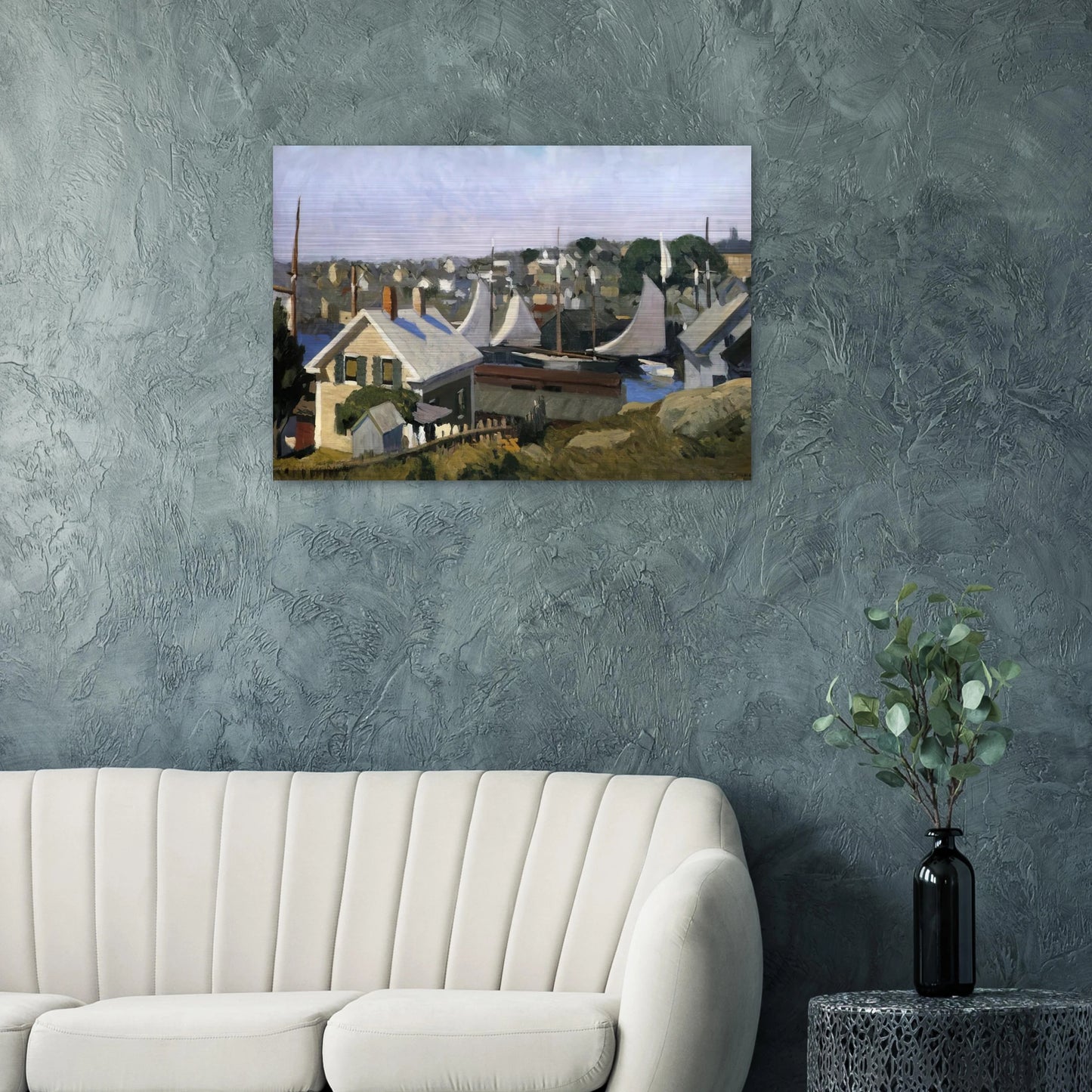 Gloucester Harbor - Edward Hopper Brushed Aluminum Print - 70x100 cm / 28x40 inches | Edward Hopper Aluminum Print | Edward Hopper Prints