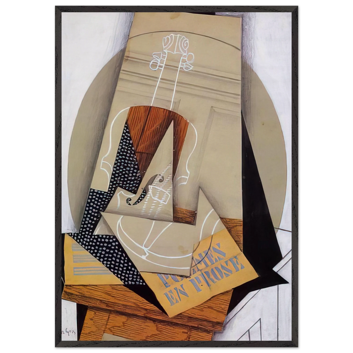 COMPOSITION WITH VIOLIN - Juan Gris 70x100 cm / 28x40 inches Framed Art Print – Black Wooden Frame