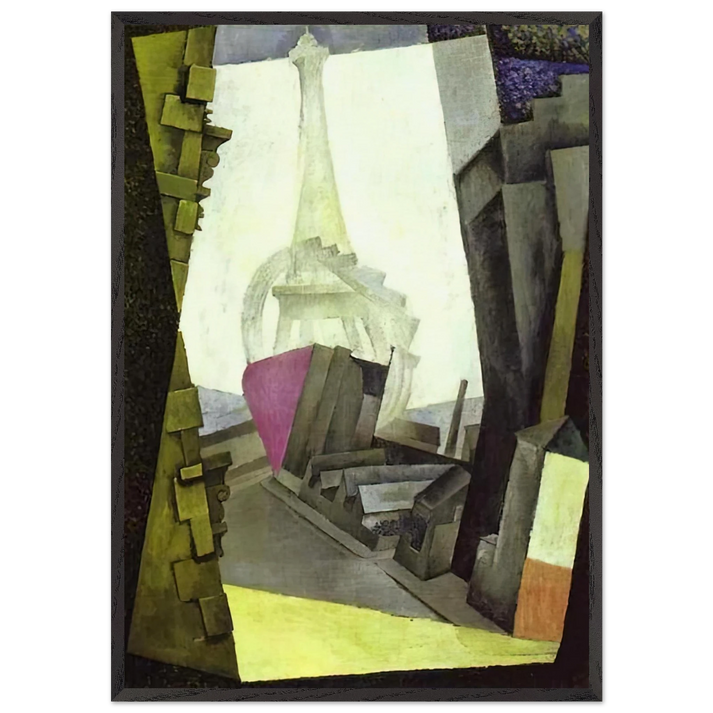 LA TOUR EIFFEL 1914 - Diego Rivera 70x100 cm / 28x40 inches Framed Art Print – Black Wooden Frame