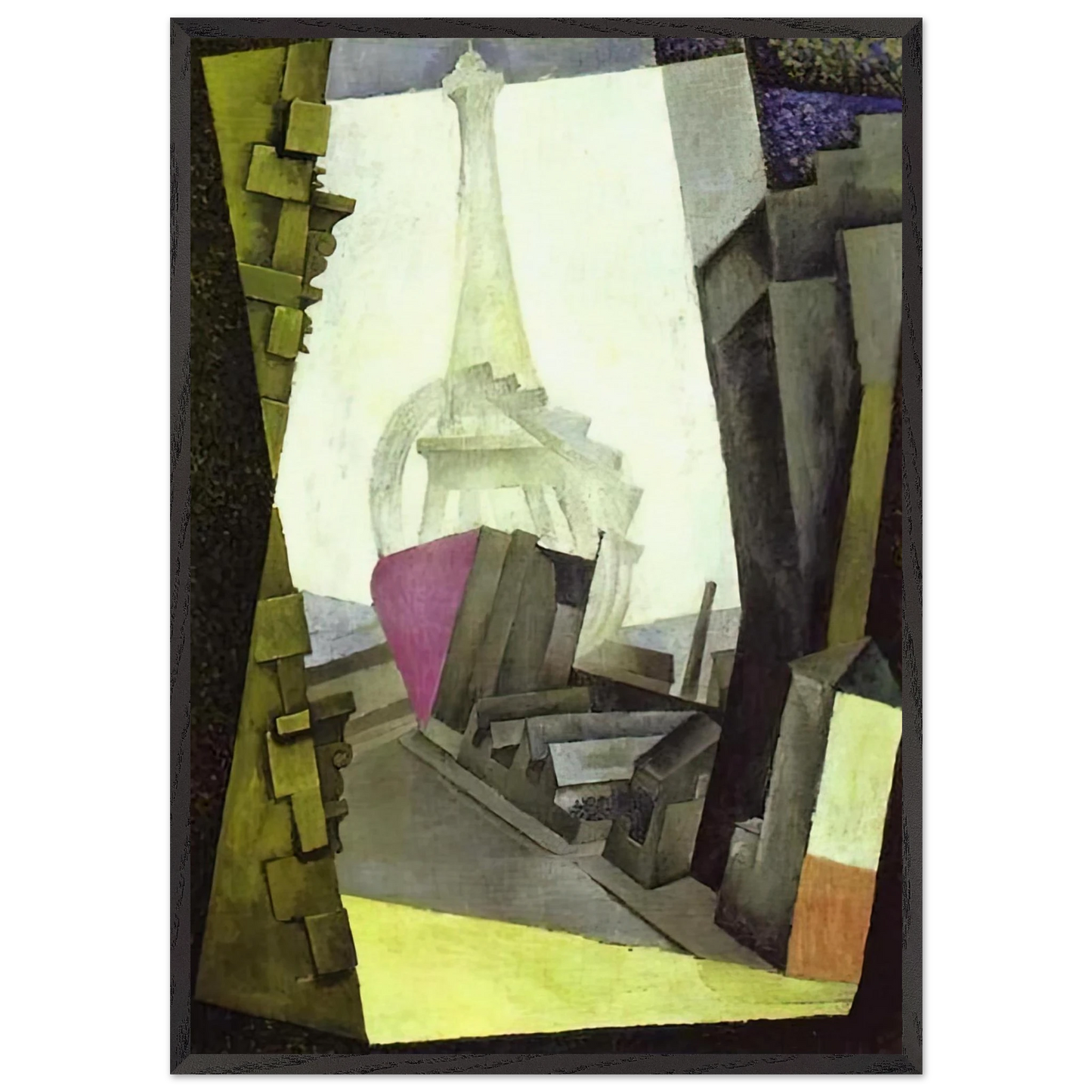 LA TOUR EIFFEL 1914 - Diego Rivera Framed Art Print – Black Wooden Frame - Default Title - -Framed Art Print