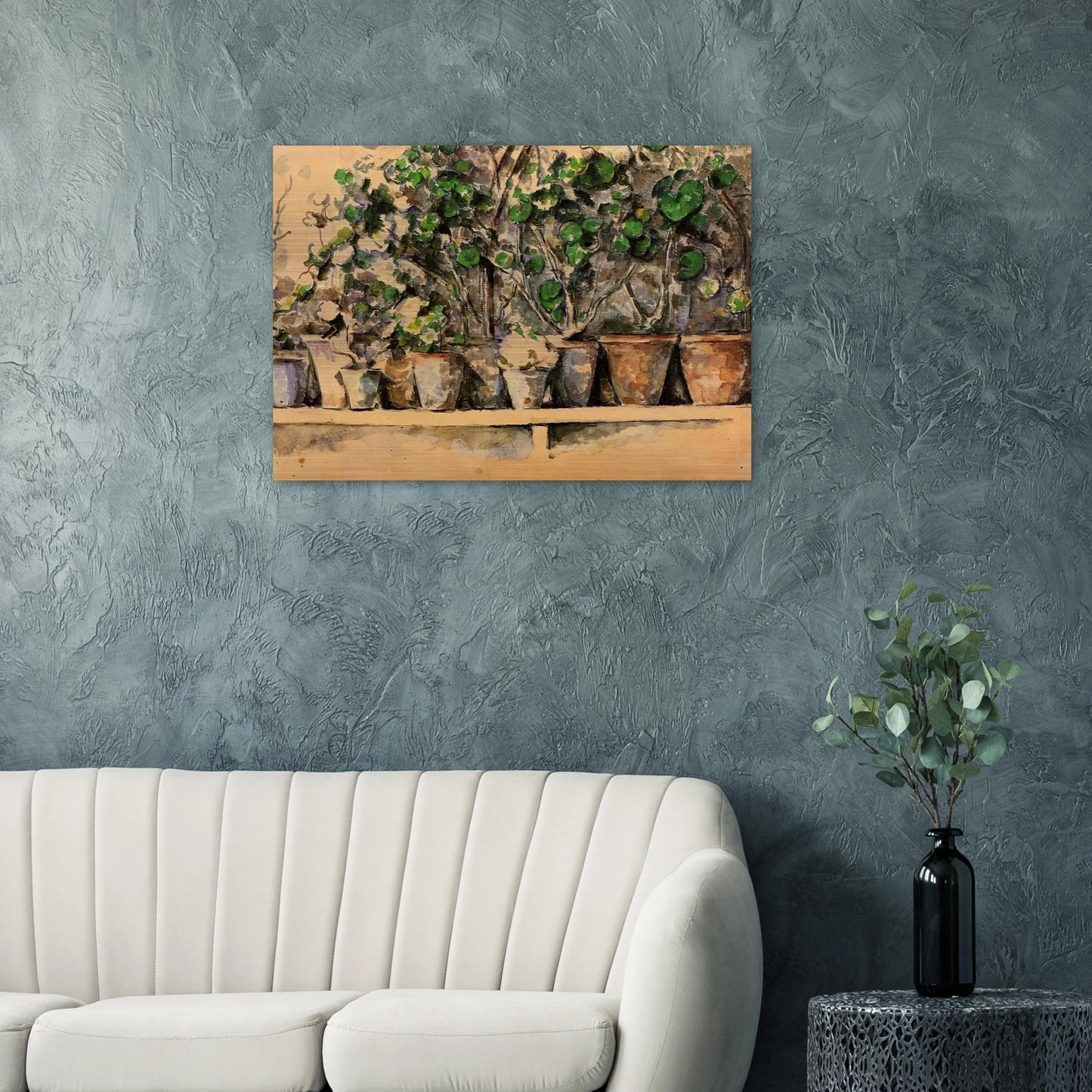 Flower Pots - Paul Cézanne Brushed Aluminum Print - 70x100 cm / 28x40 inches | Paul Cézanne Aluminum Print | Paul Cézanne Prints