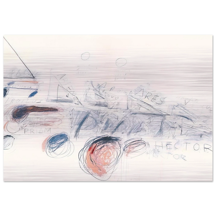 Fifty Days at Iliam. Ilians in Battle - Cy Twombly Brushed Aluminum Print - 70x100 cm / 28x40 inches | Cy Twombly Aluminum Print | Cy Twombly Prints