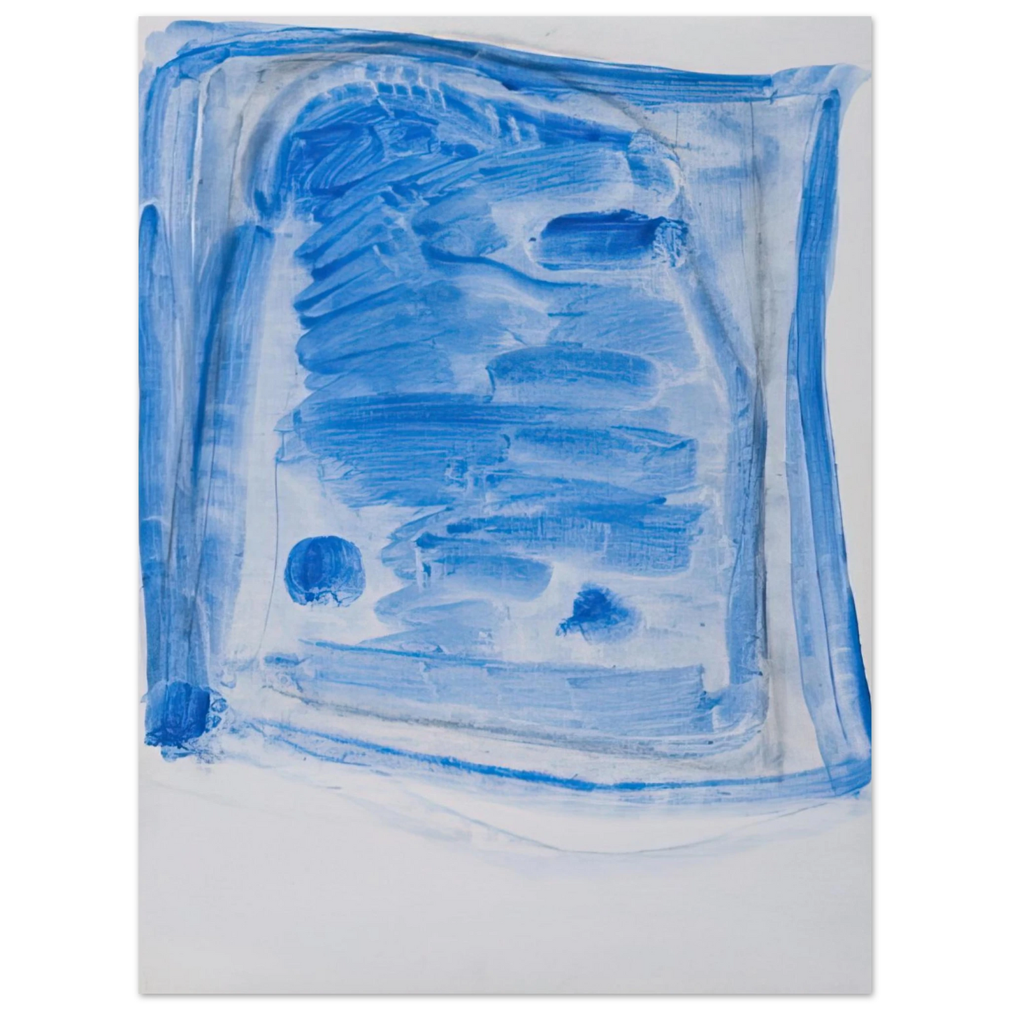 Raoul De Keyser - Sketchy Cobaltic Blue Flag - 2009 Fine Art Poster - Default Title