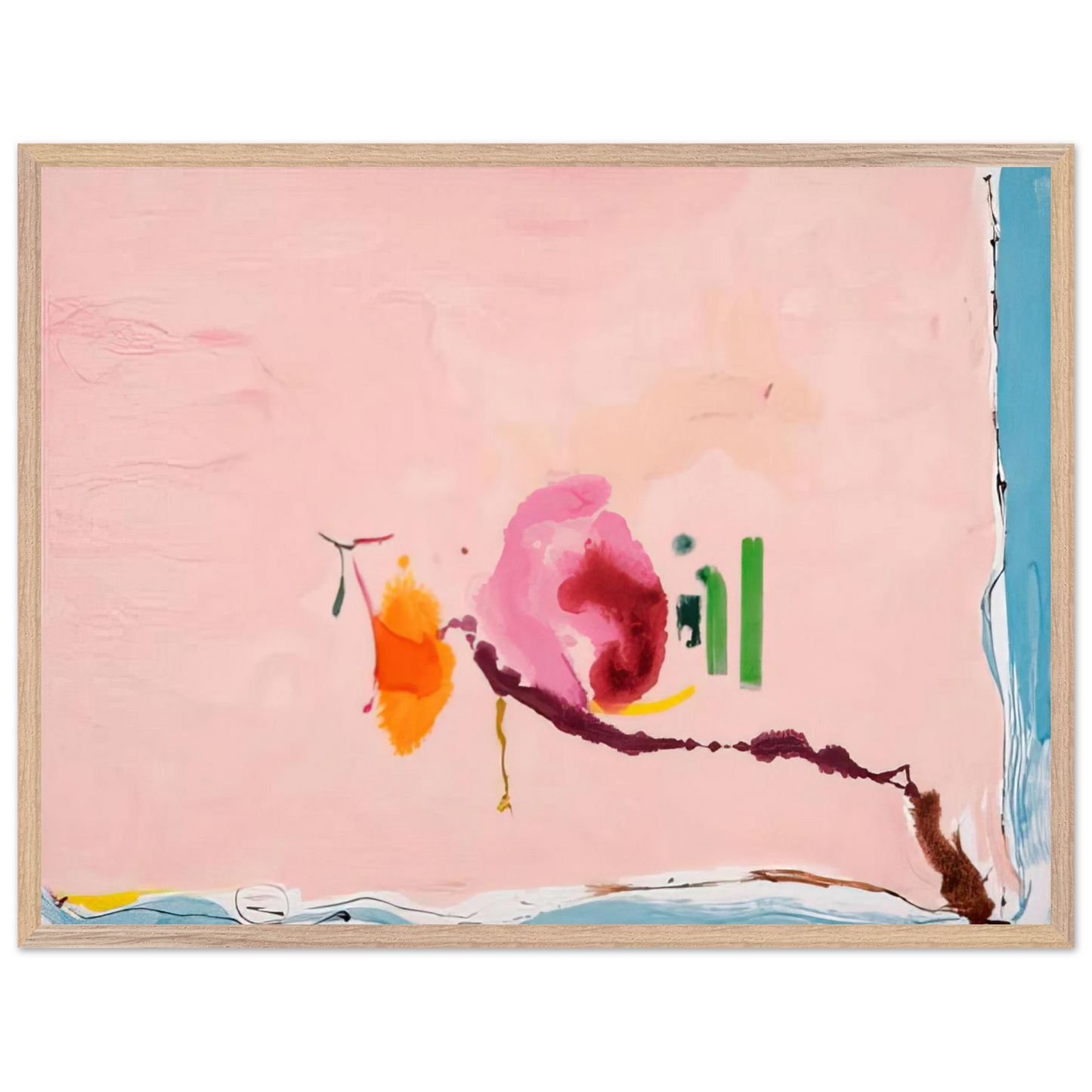 Helen Frankenthaler - Flirt - 1995 Wall art - 70x100 cm / 28x40 inches - Premium Wooden Framed Poster With Fine Art Paper - Wood frame