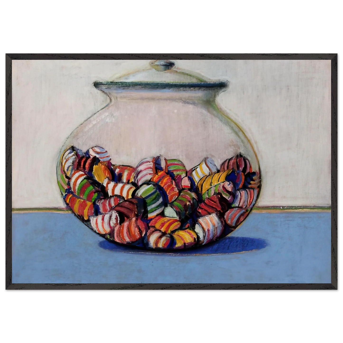 Glassed Candy - 1969 - Wayne Thiebaud Framed Art Print – Black Wooden Frame - Default Title - -Framed Art Print